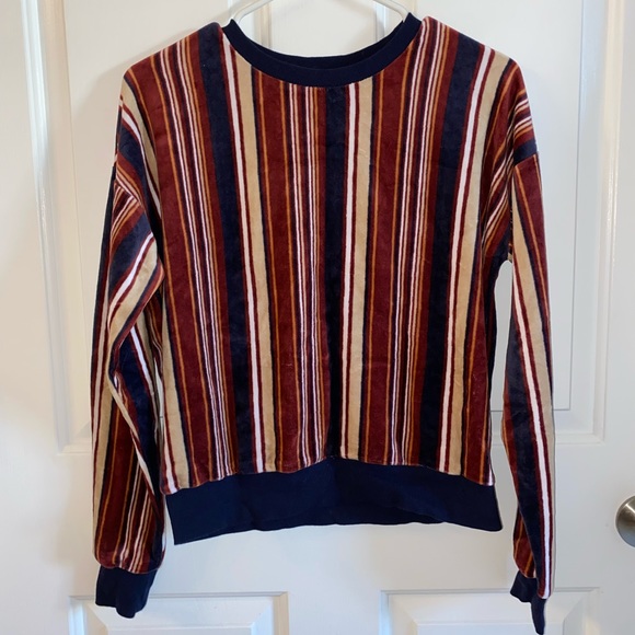 Velvet Vertical Striped Sweater - Picture 2 of 4